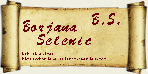 Borjana Selenić vizit kartica